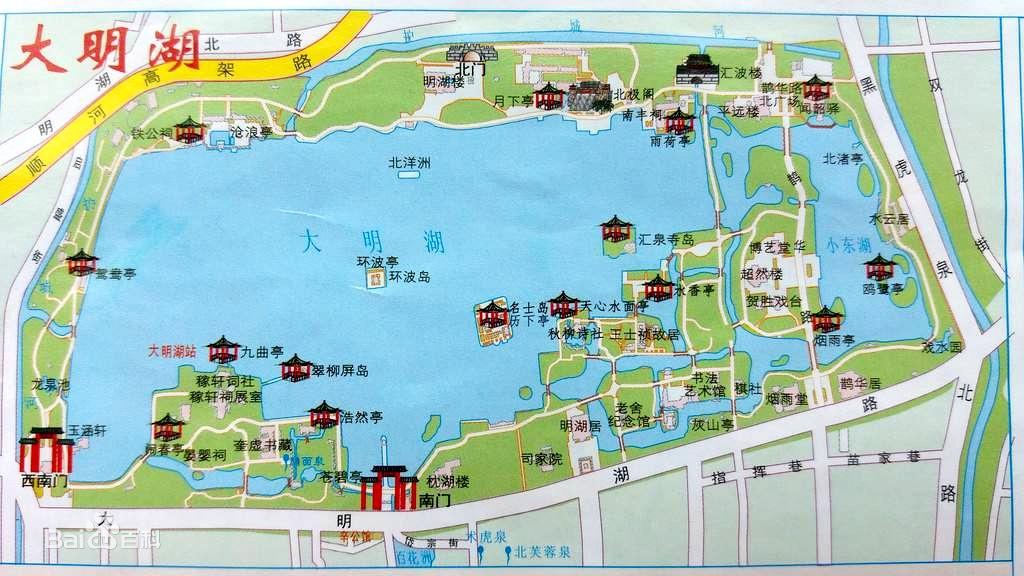 龙潭湖公园景点路线图图片